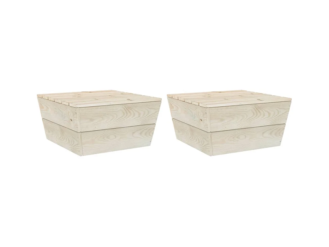 Tables de jardin 2 pcs 60x60x30 cm Bois d'épicéa imprégné FR972338