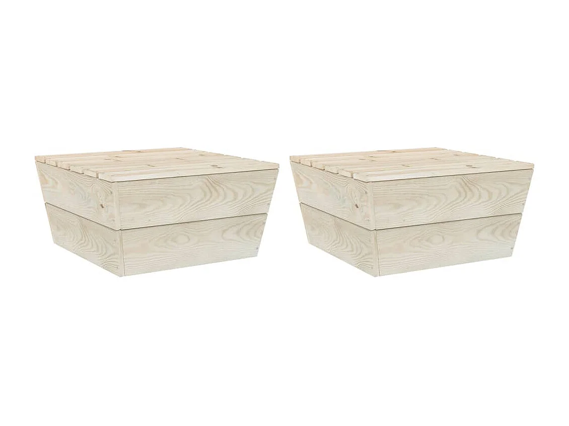 Tuintafels 2 st 60x60x30 cm geïmpregneerd vurenhout BE176190