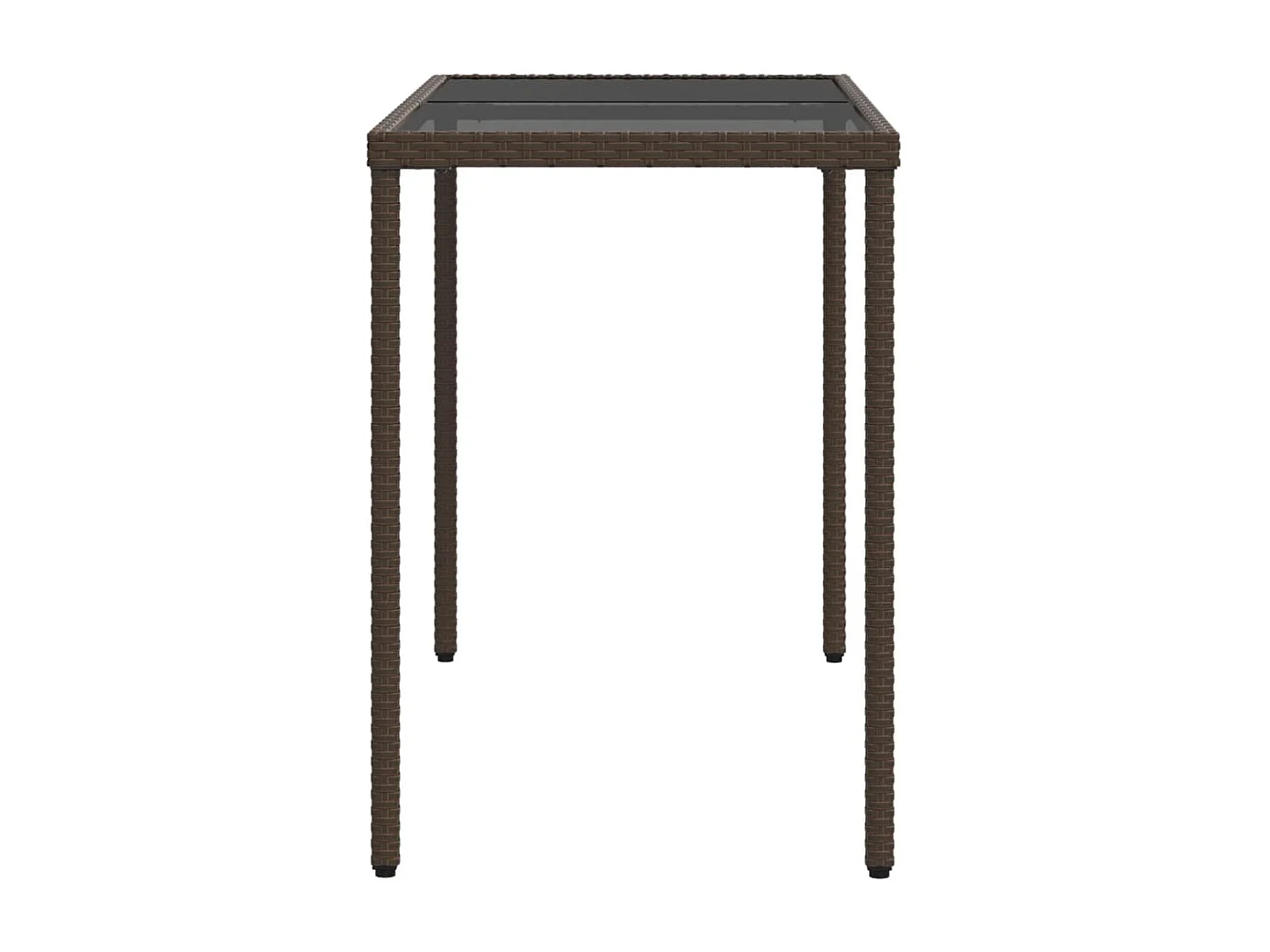 Table de jardin dessus en verre marron 115x54x74 cm poly rotin FR504629