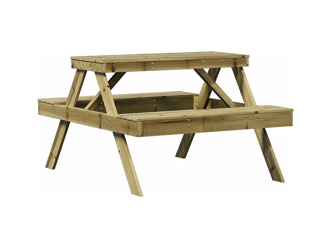 Table de pique-nique 105x134x75 cm bois de pin imprégné FR176178