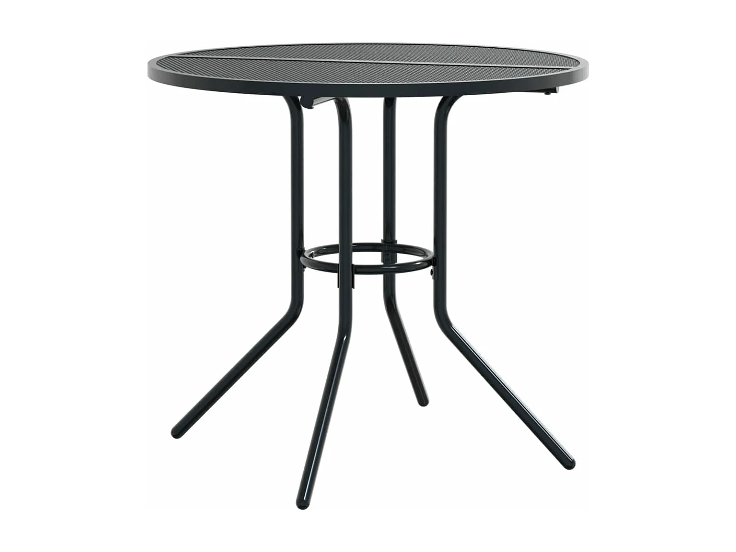 Table de patio ronde anthracite acier enduit de poudre FR776731