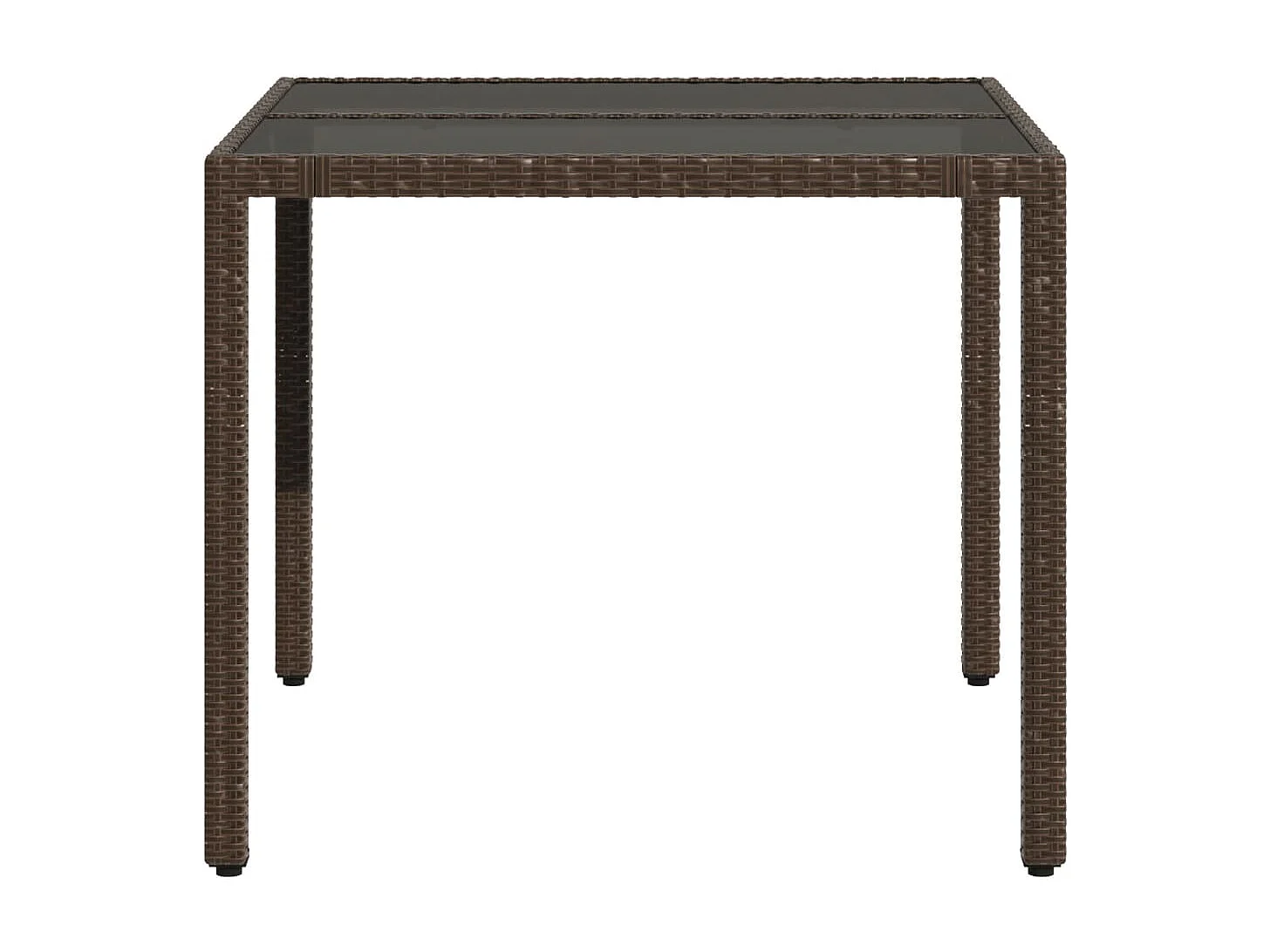 Table de jardin avec dessus en verre marron résine tressée FR616970