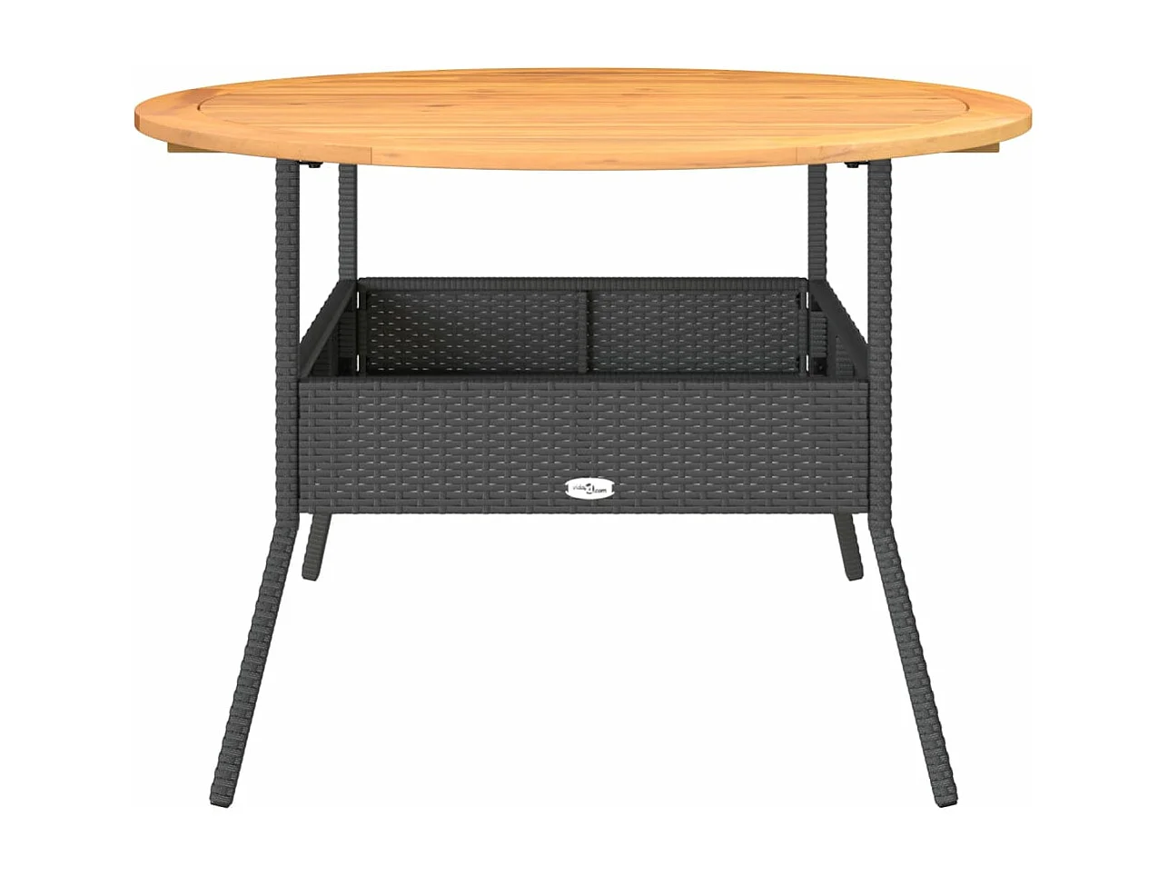 Table de jardin et dessus en bois d'acacia noir résine tressée FR602998