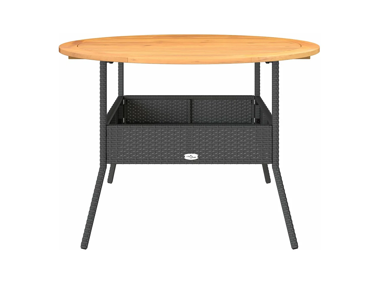 Table de jardin et dessus en bois d'acacia noir résine tressée FR602998