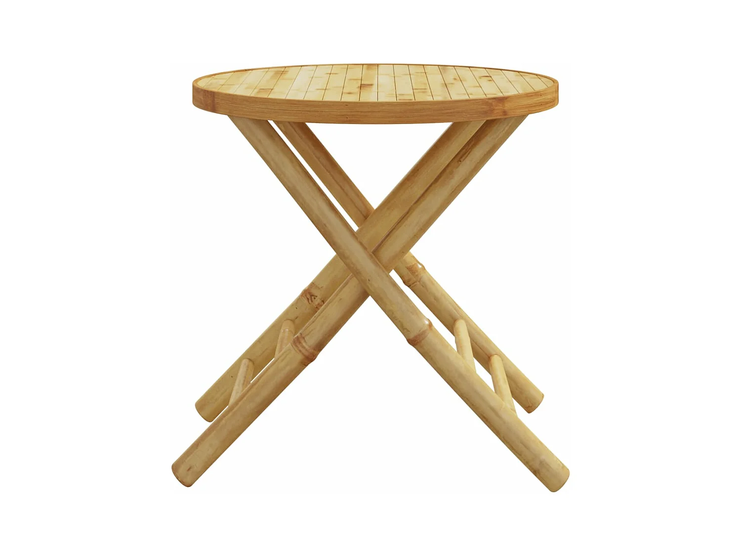 Mesa plegable de jardín de bambú Ø45x45 cm ES449297