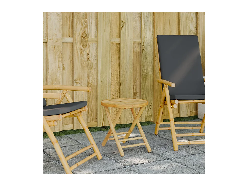 Mesa plegable de jardín de bambú Ø45x45 cm ES449297