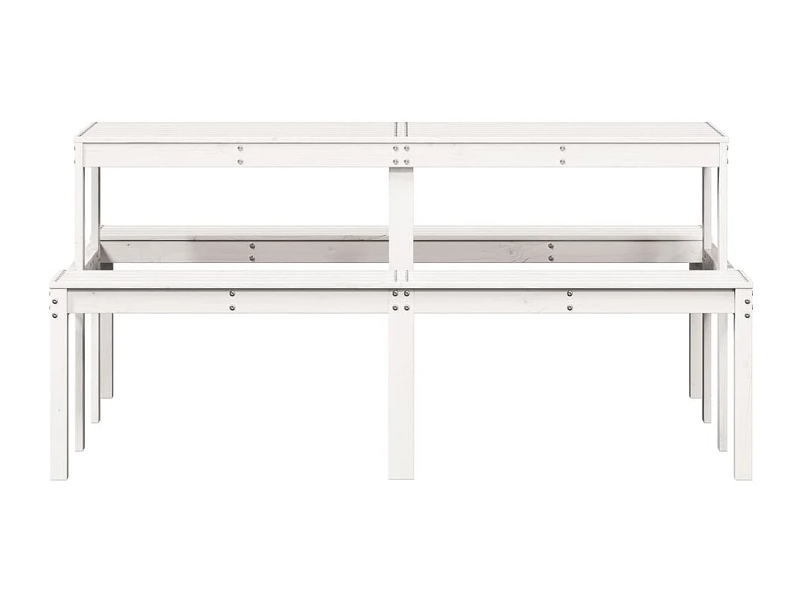 Table de pique-nique blanc 160x134x75 cm bois massif de pin FR714352