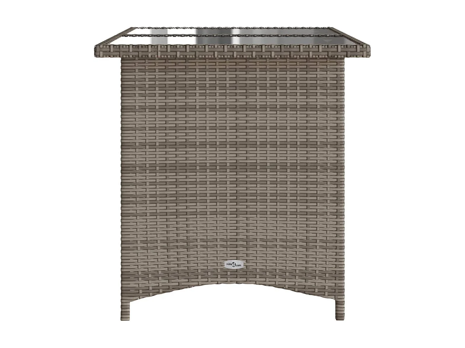 Table de jardin avec dessus en verre gris 110x68x70 cm rotin FR938582