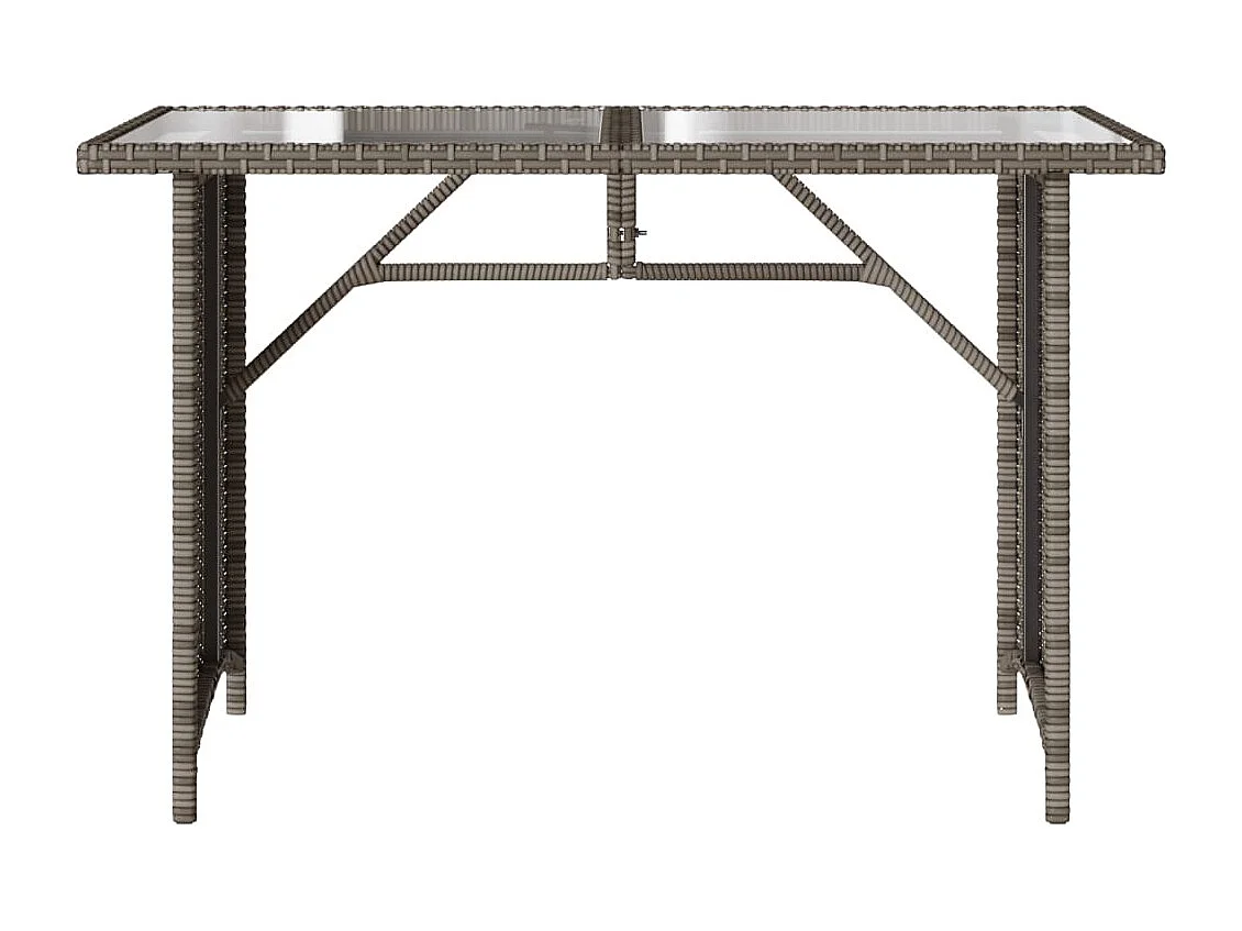 Mesa de jardín superficie de vidrio ratán PE gris 110x68x70 cm ES526248