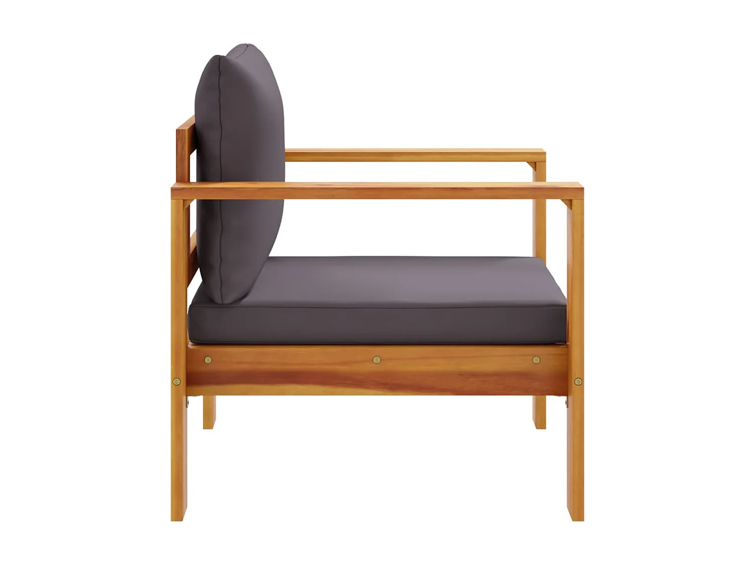 Chaise de jardin avec coussins bois massif d'acacia FR48010