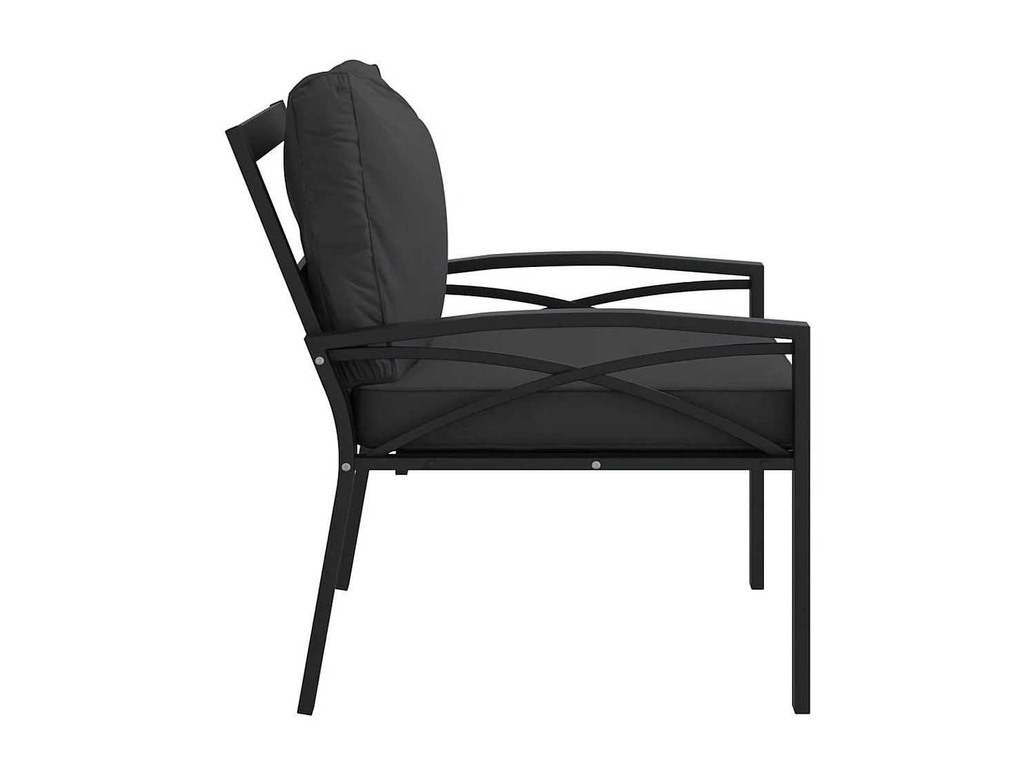 Chaise de jardin avec coussins gris 68x76x79 cm acier FR30282