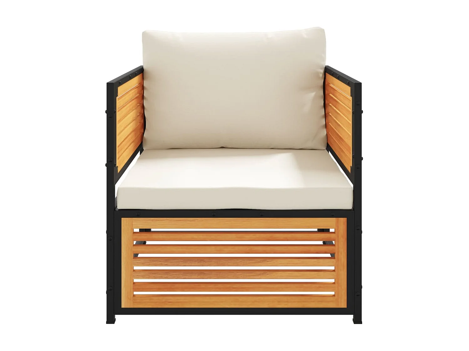 Chaise de jardin avec coussins bois massif d'acacia FR80925