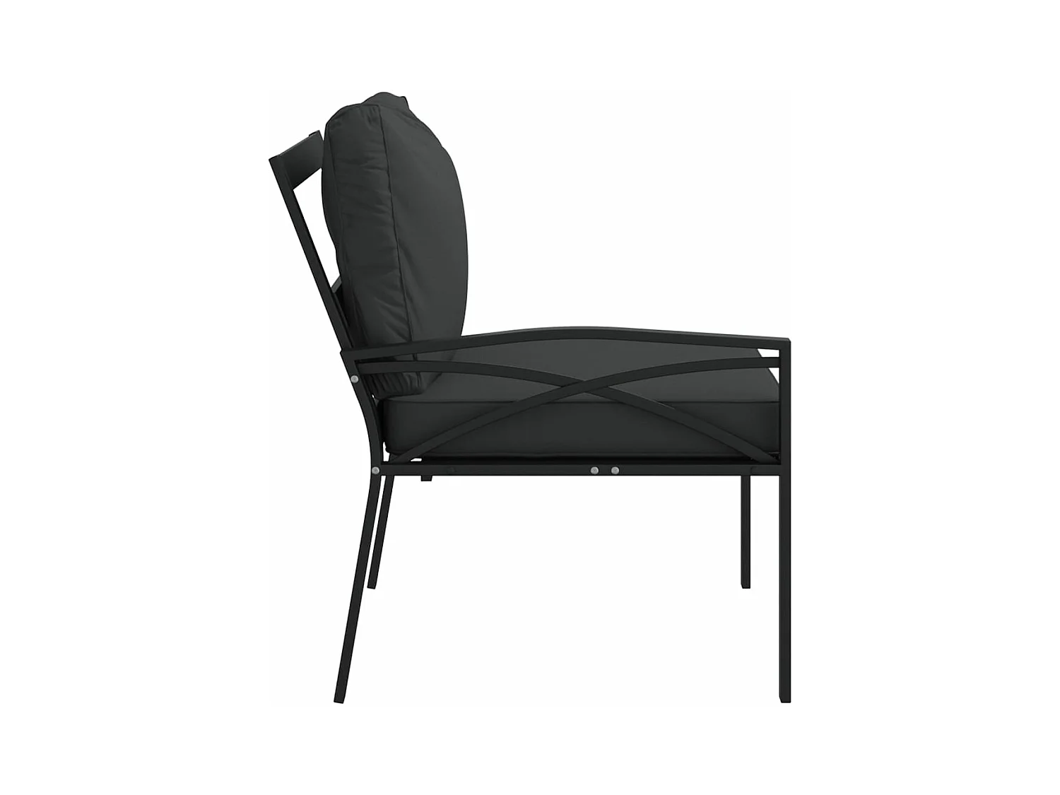 Lot de 2 Chaises de jardin avec coussins gris 62x75x79 cm acier FR39823