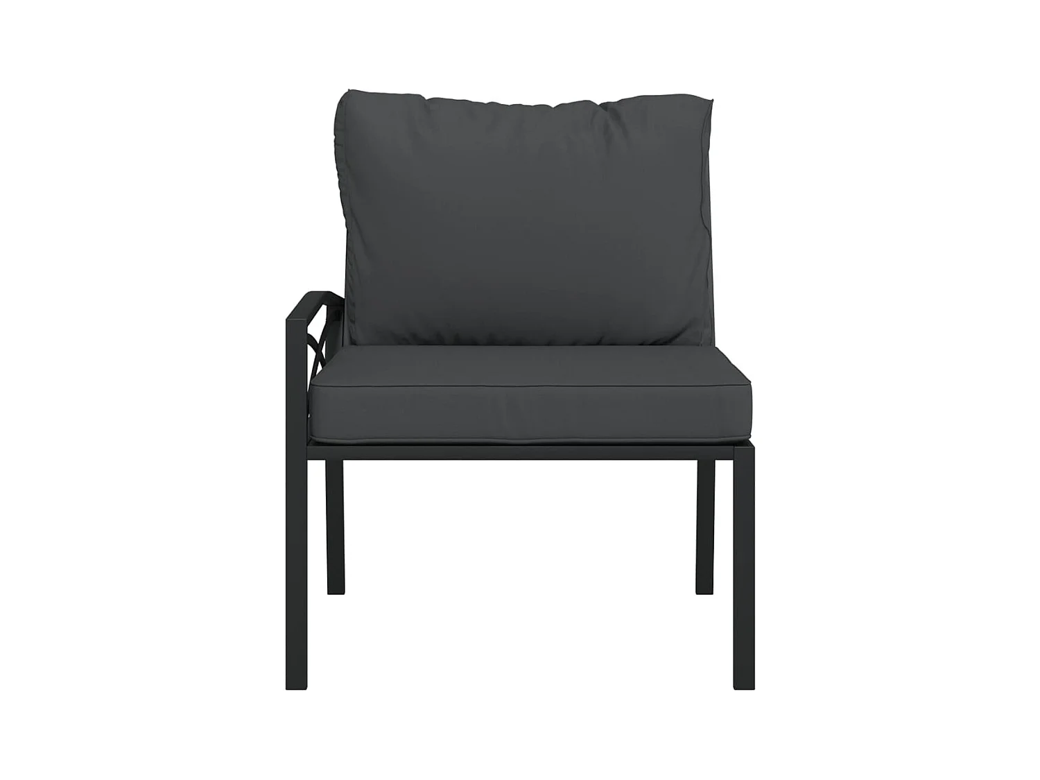 Lot de 2 Chaises de jardin avec coussins gris 62x75x79 cm acier FR39823