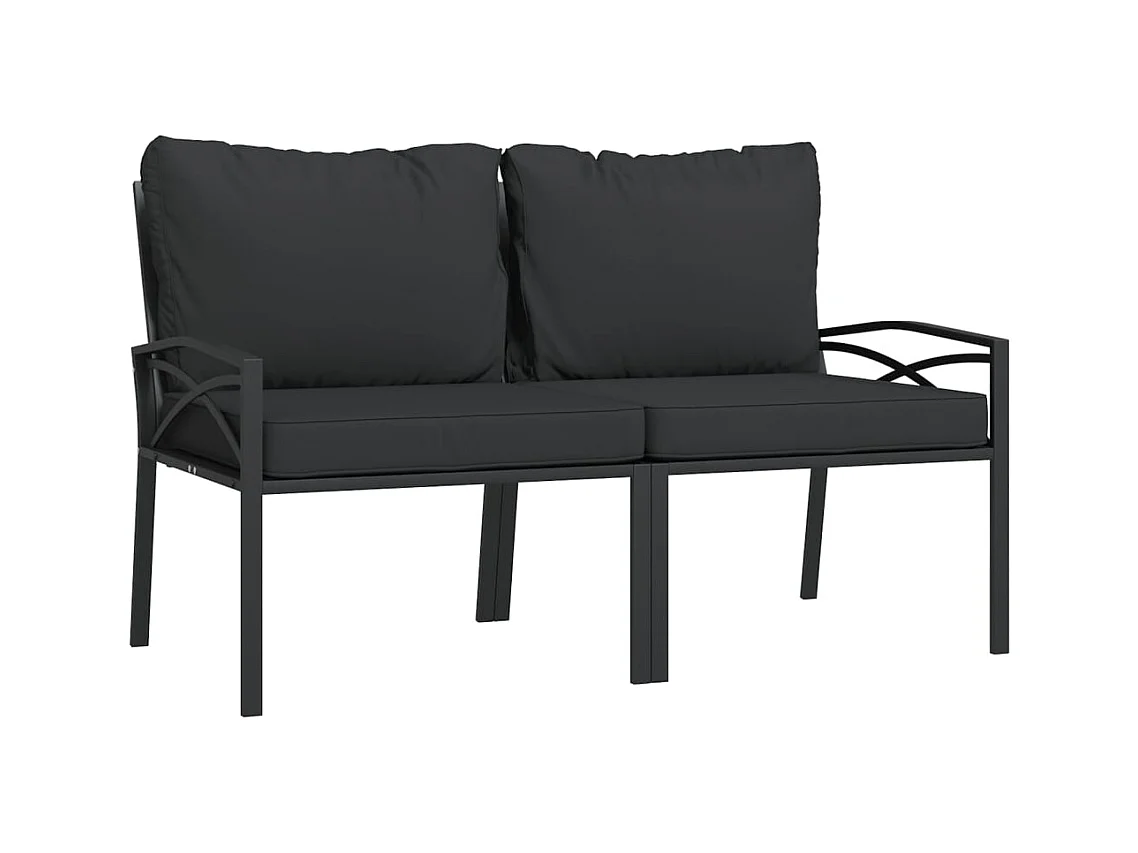 Lot de 2 Chaises de jardin avec coussins gris 62x75x79 cm acier FR39823