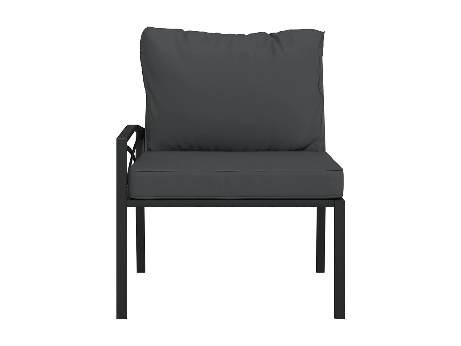 Lot de 2 Chaises de jardin avec coussins gris 62x75x79 cm acier FR39823