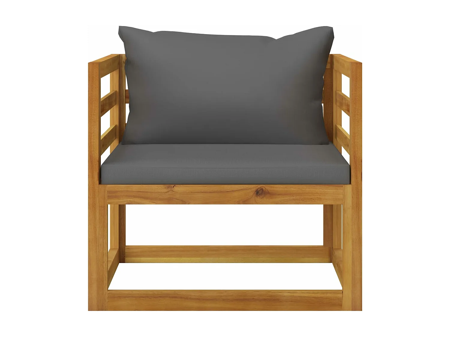 Chaise de jardin avec coussins gris foncé Bois d'acacia massif FR79077