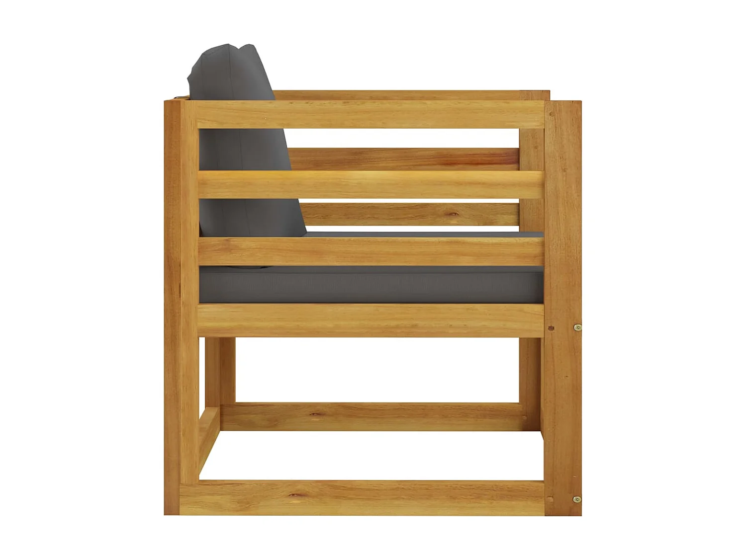 Chaise de jardin avec coussins gris foncé Bois d'acacia massif FR79077