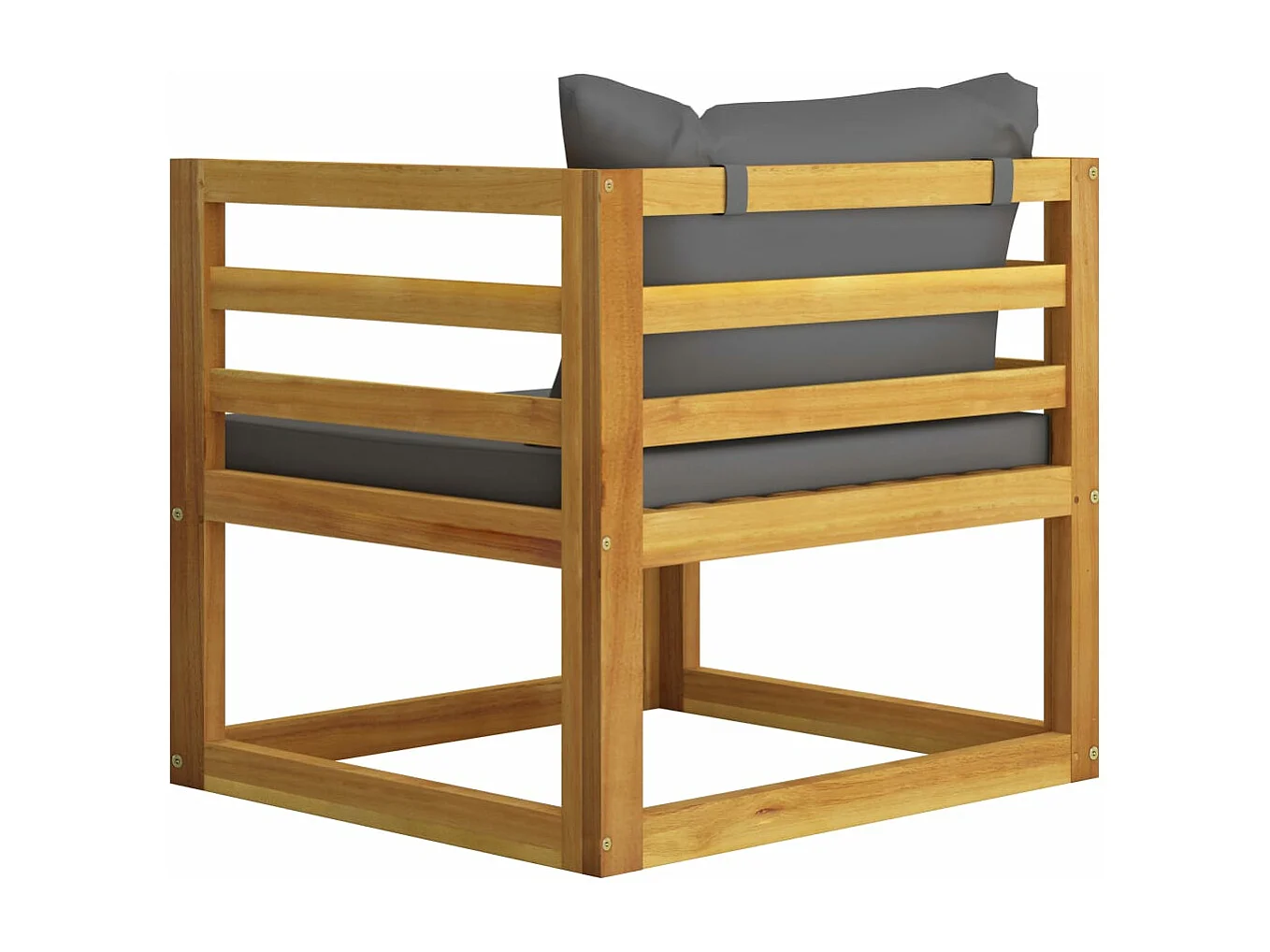 Chaise de jardin avec coussins gris foncé Bois d'acacia massif FR79077