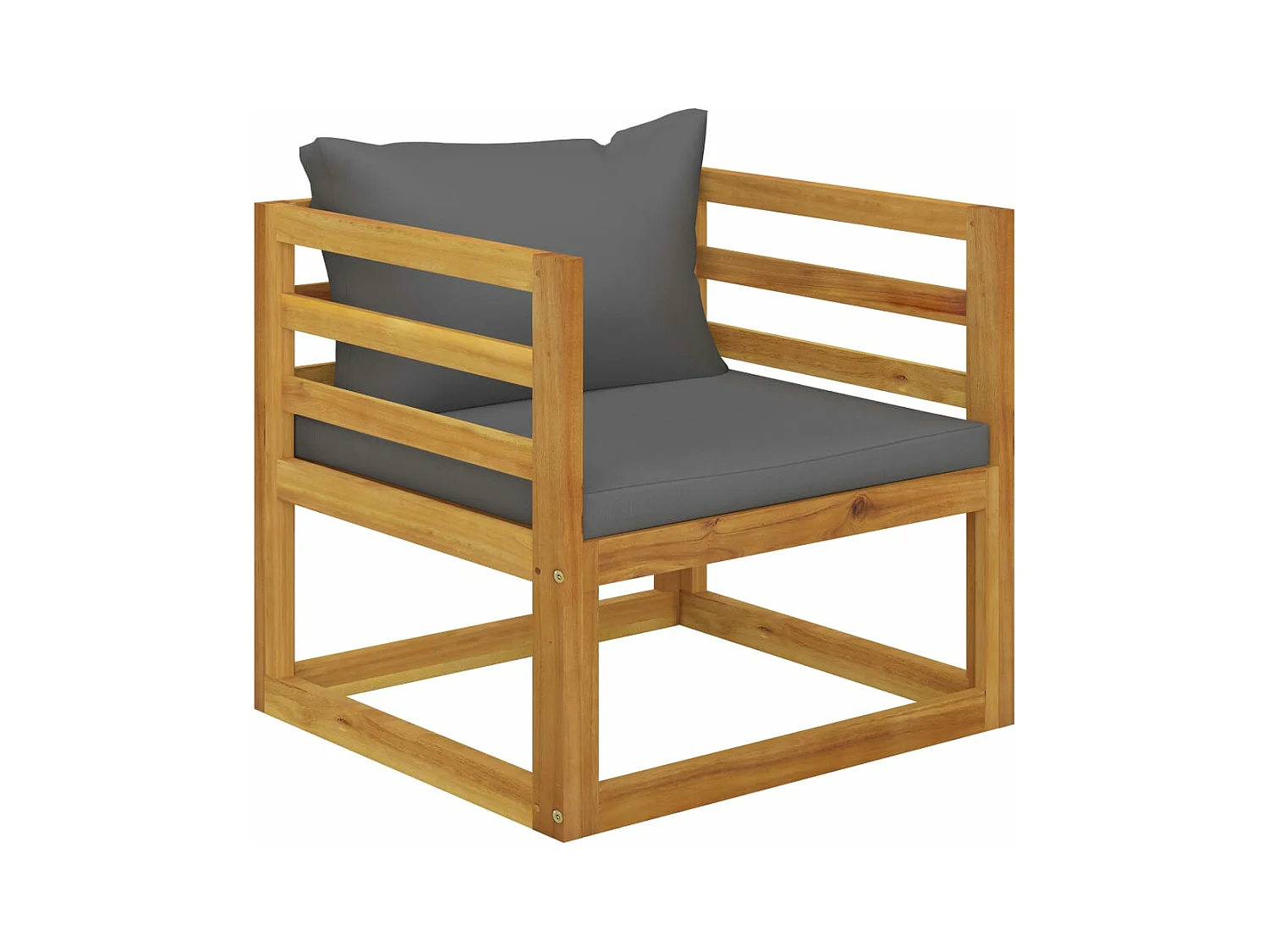 Chaise de jardin avec coussins gris foncé Bois d'acacia massif FR79077