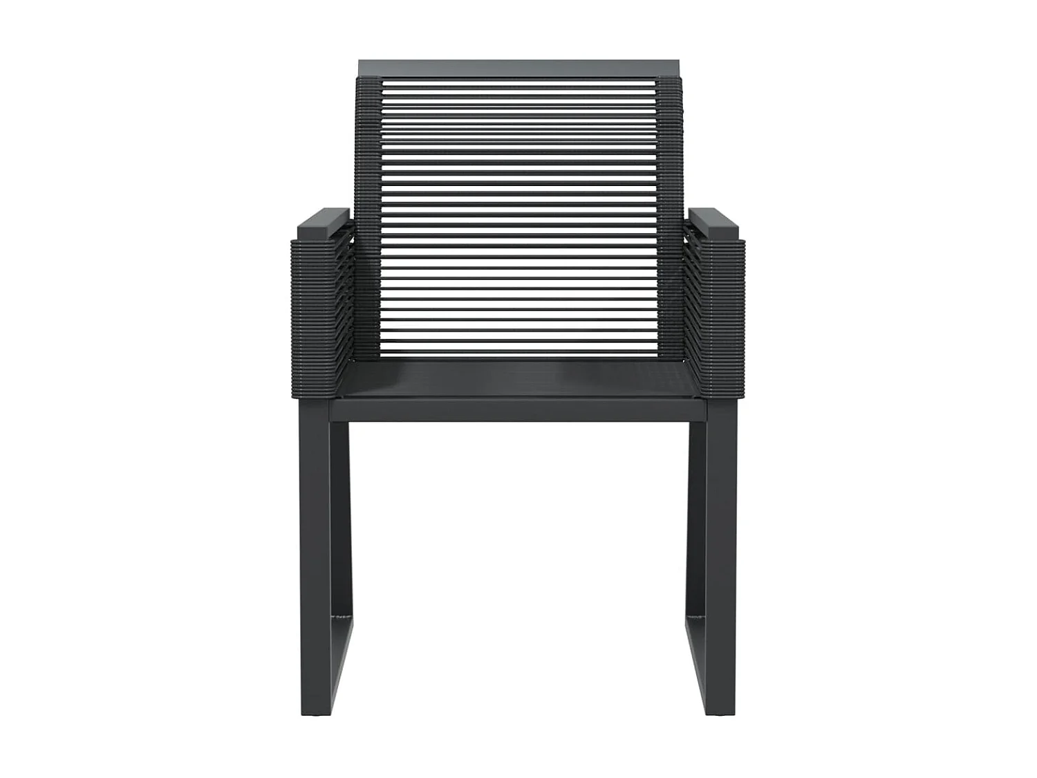 Lot de 4 Chaises de jardin noir résine tressée FR735880