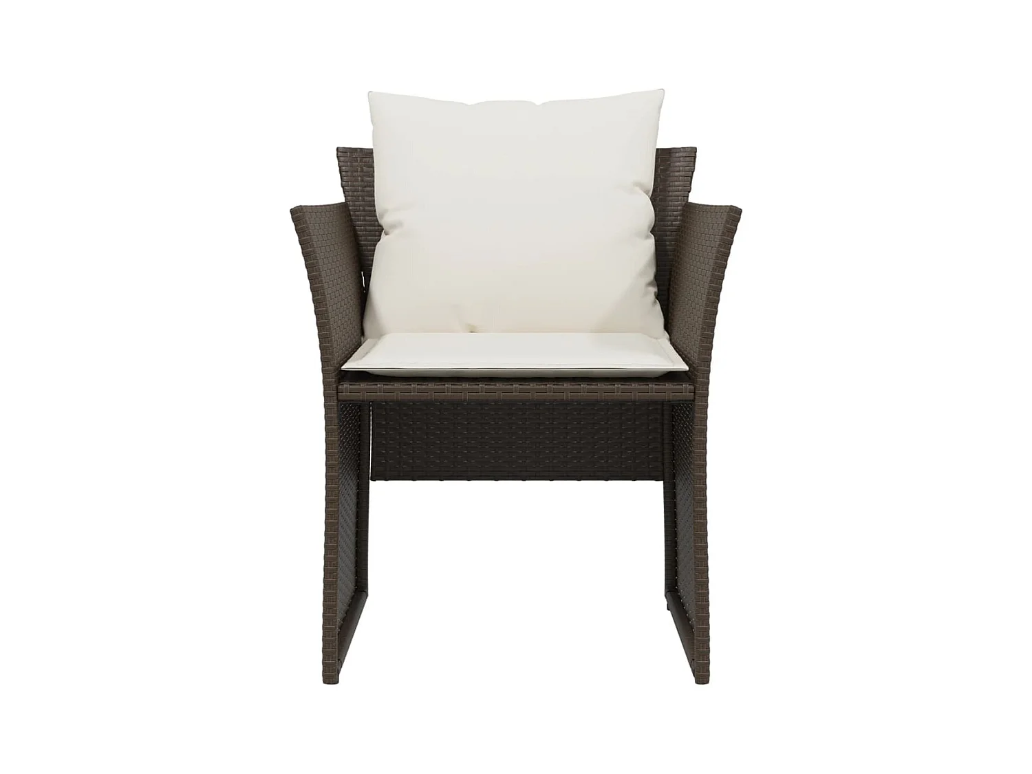 Chaise de jardin avec tabouret marron résine tressée FR77835