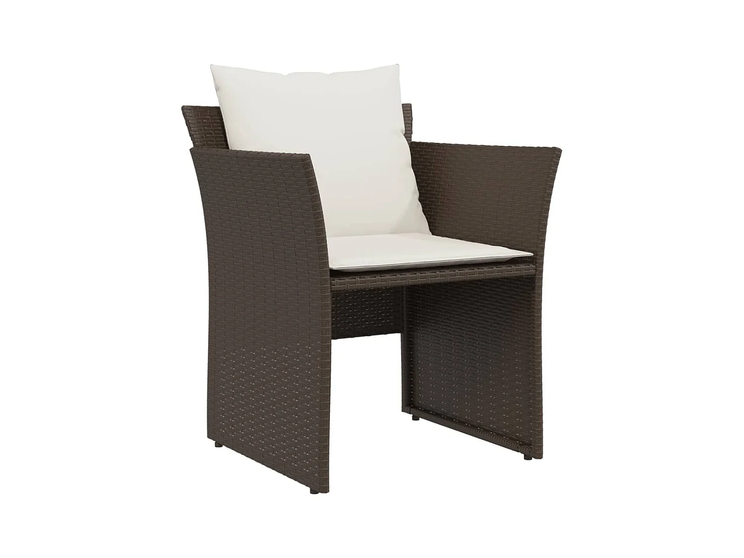 Chaise de jardin avec tabouret marron résine tressée FR77835