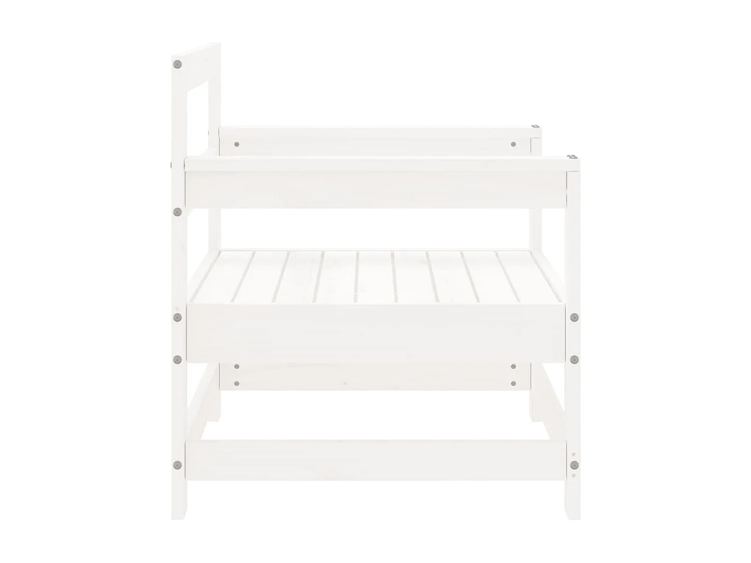 Lot de 2 Chaises de jardin blanc bois massif de pin FR77403