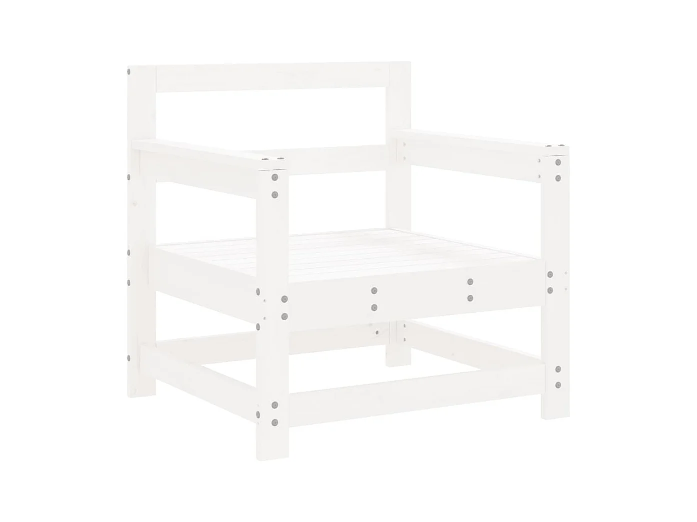 Lot de 2 Chaises de jardin blanc bois massif de pin FR77403