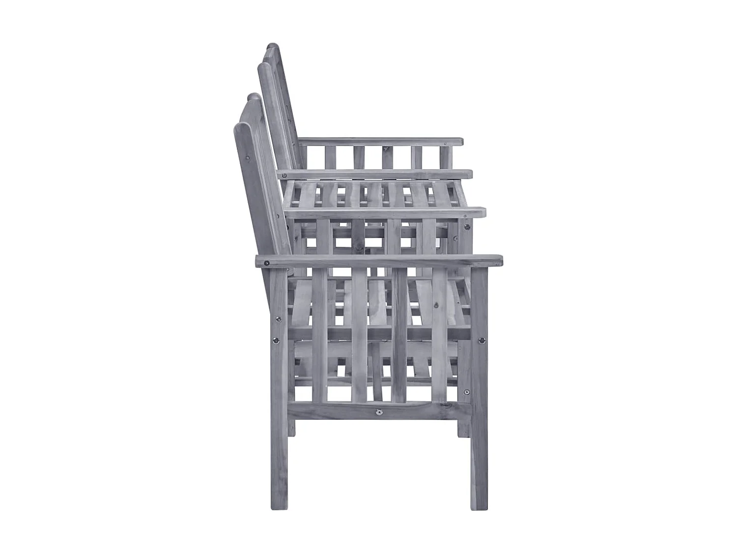 Chaises de jardin avec table à thé et coussins Acacia solide FR56336