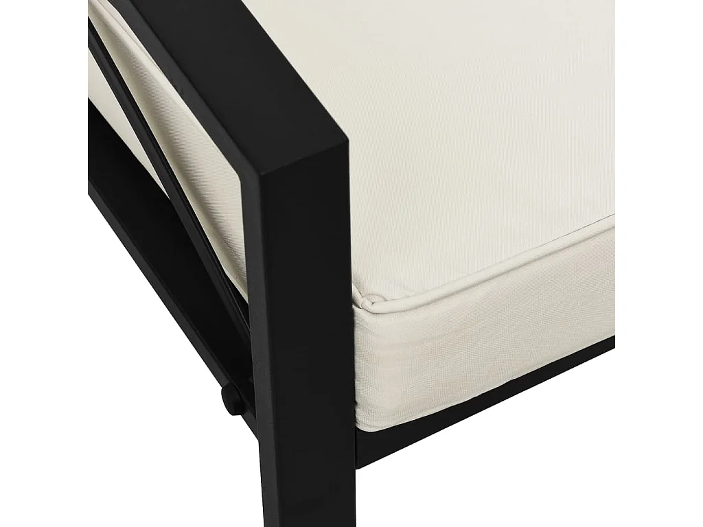 Chaise de jardin avec coussins sable 68x76x79 cm acier FR38241