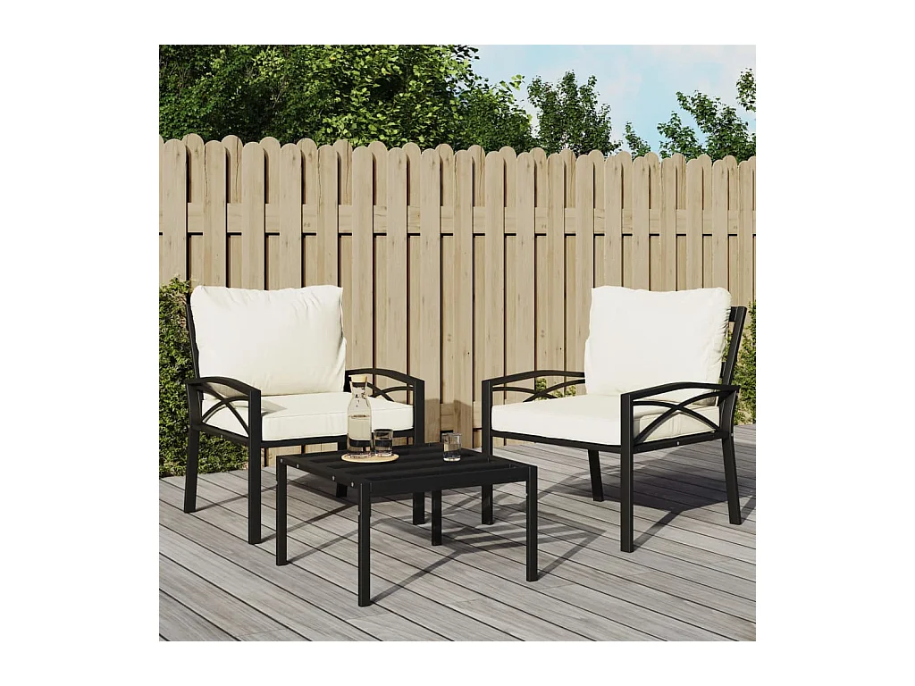 Chaise de jardin avec coussins sable 68x76x79 cm acier FR38241