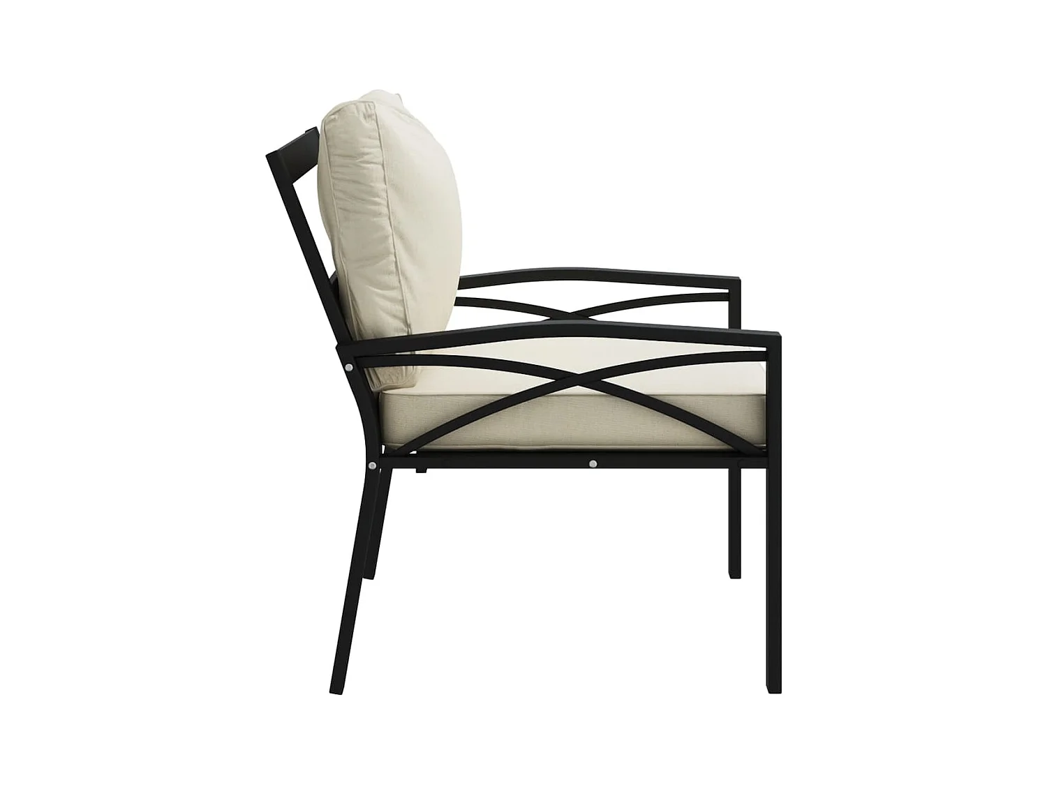Chaise de jardin avec coussins sable 68x76x79 cm acier FR38241