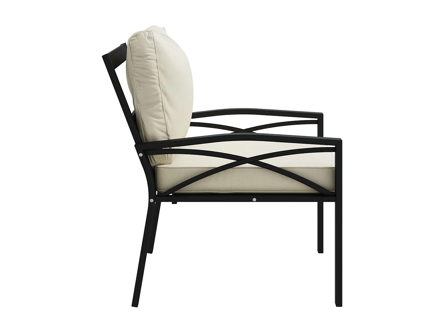 Chaise de jardin avec coussins sable 68x76x79 cm acier FR38241