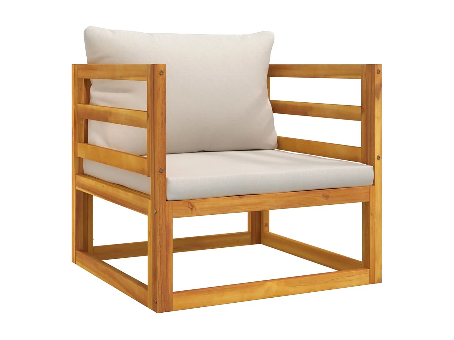 Chaise de jardin avec coussins gris clair bois massif d'acacia FR64442