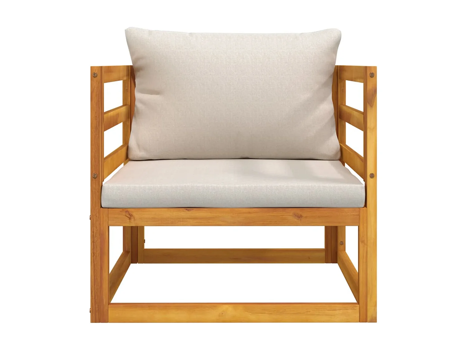 Chaise de jardin avec coussins gris clair bois massif d'acacia FR64442