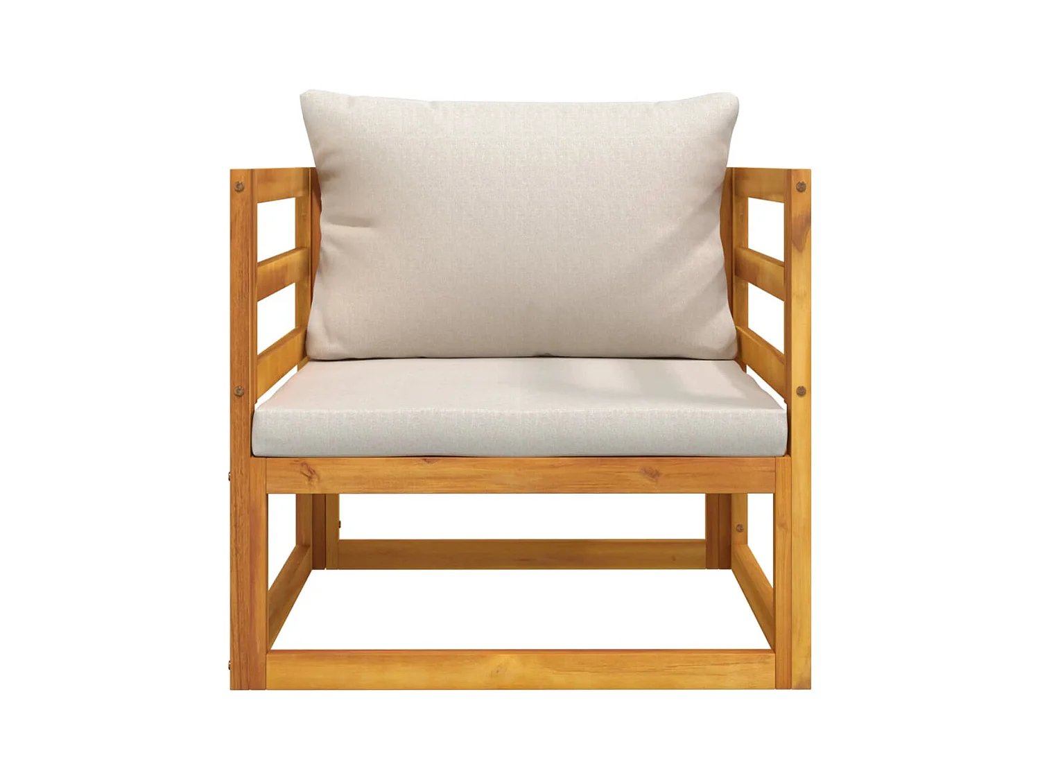 Chaise de jardin avec coussins gris clair bois massif d'acacia FR64442