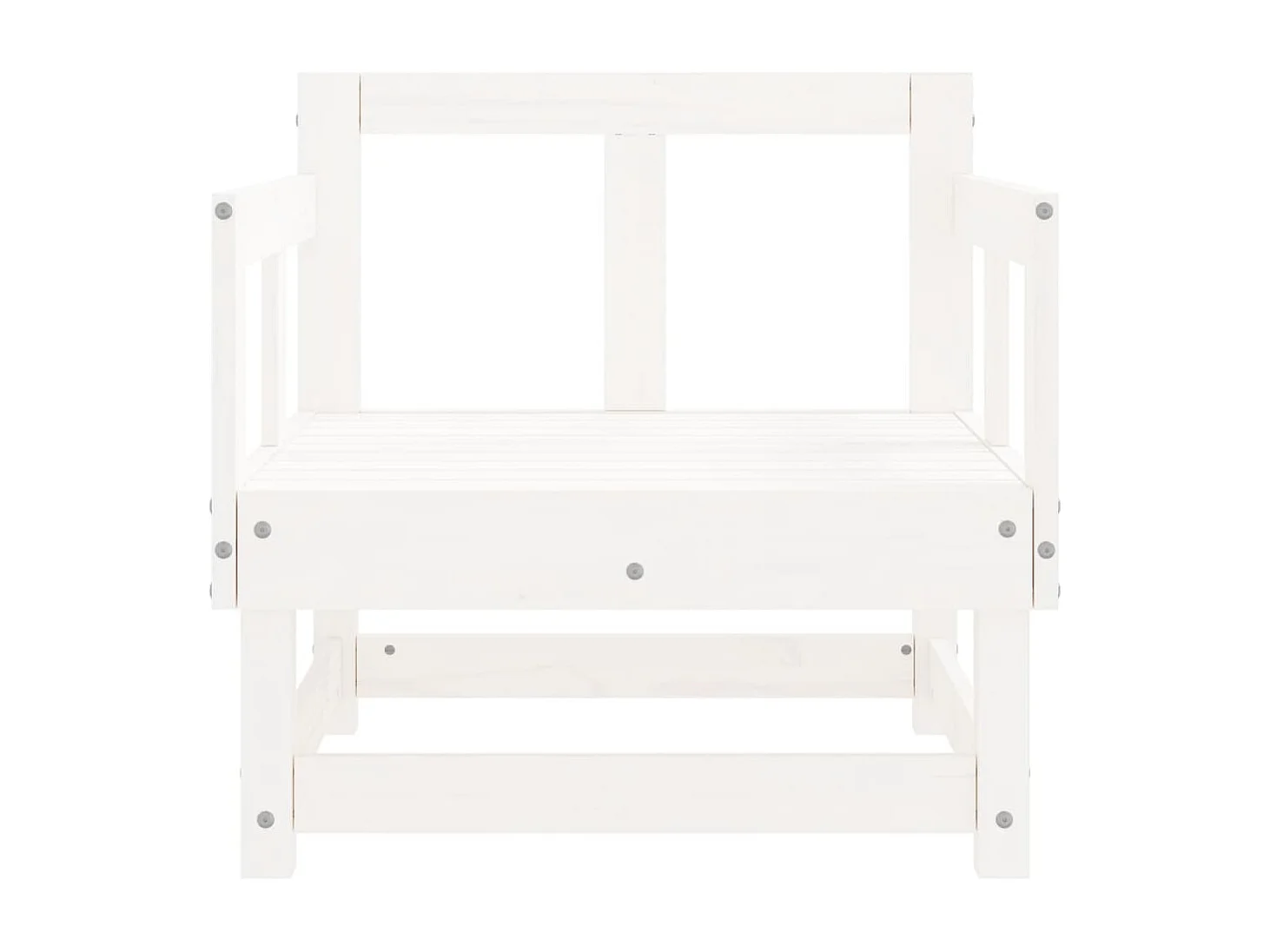 Lot de 2 Chaises de jardin blanc bois massif de pin FR33894