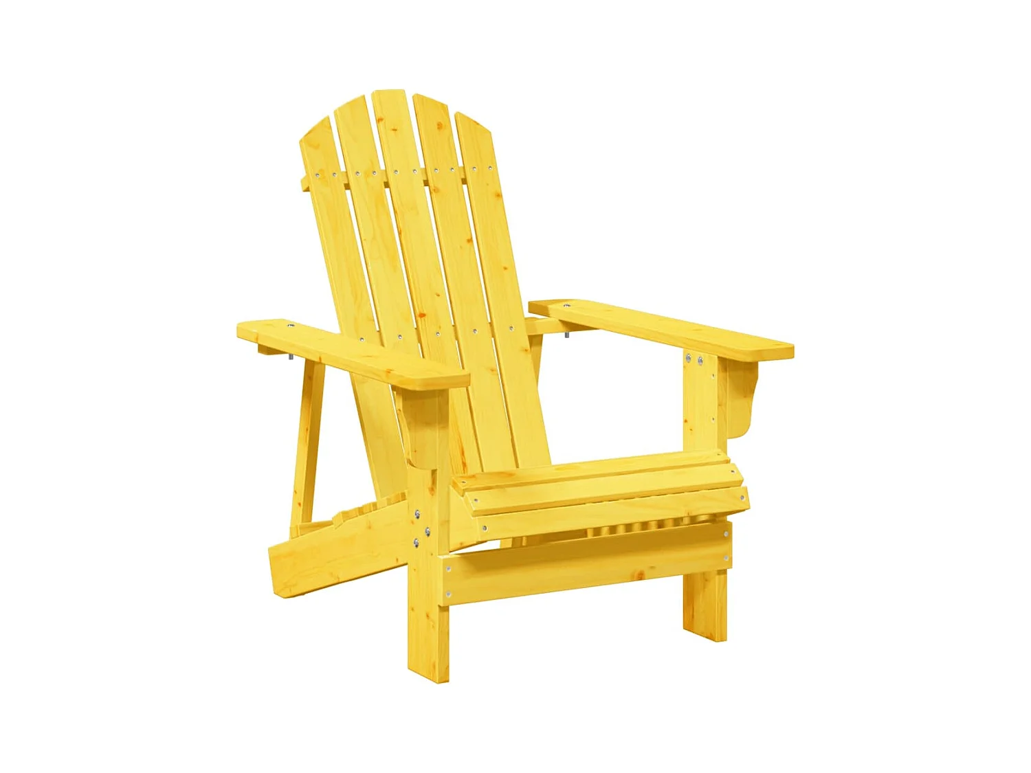 Stoel Adirondack met voetenbank massief vurenhout geel BE821101