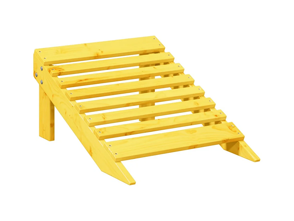 Stoel Adirondack met voetenbank massief vurenhout geel BE821101