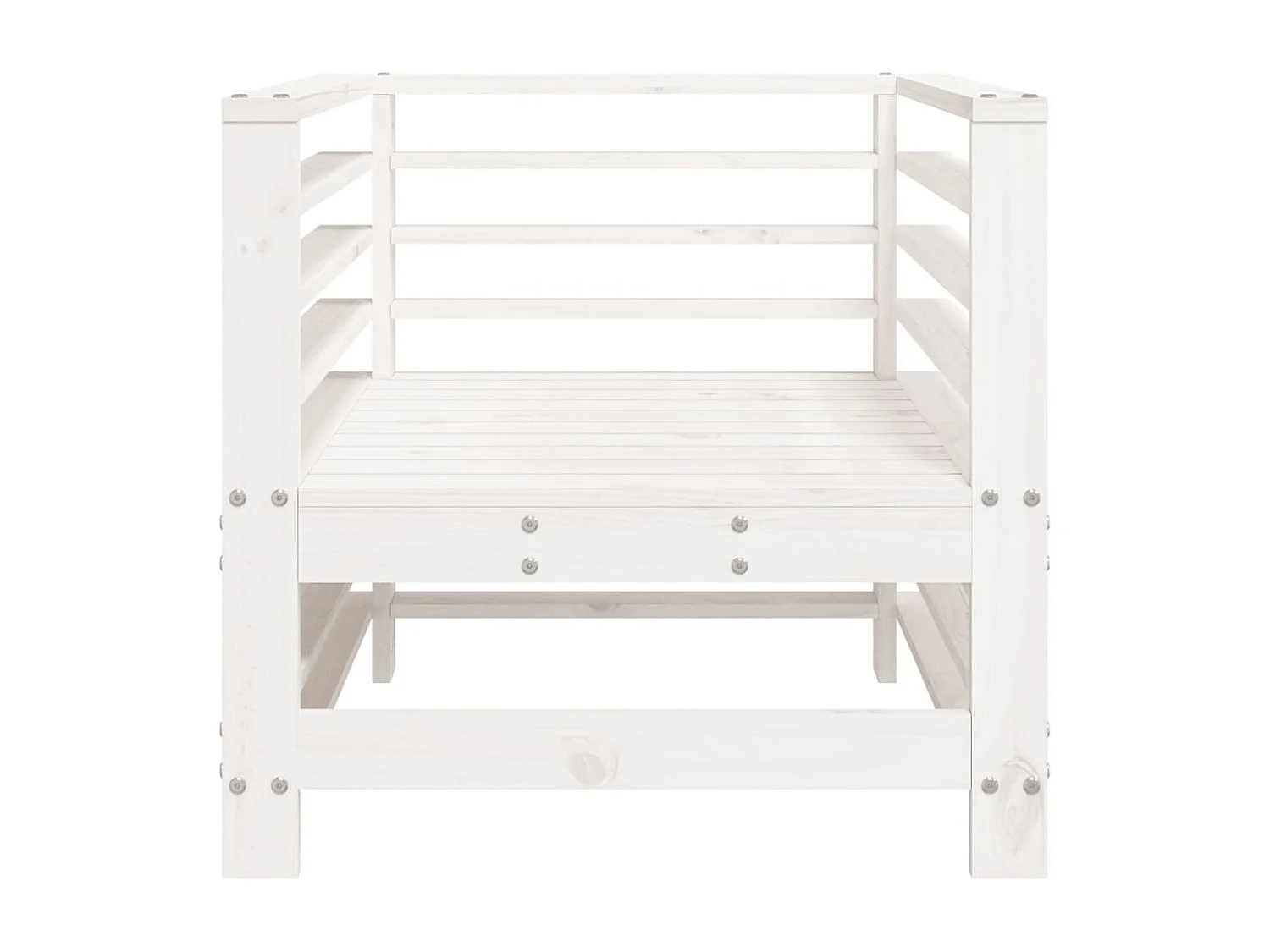 Lot de 2 Chaises de jardin blanc bois massif de pin FR43886