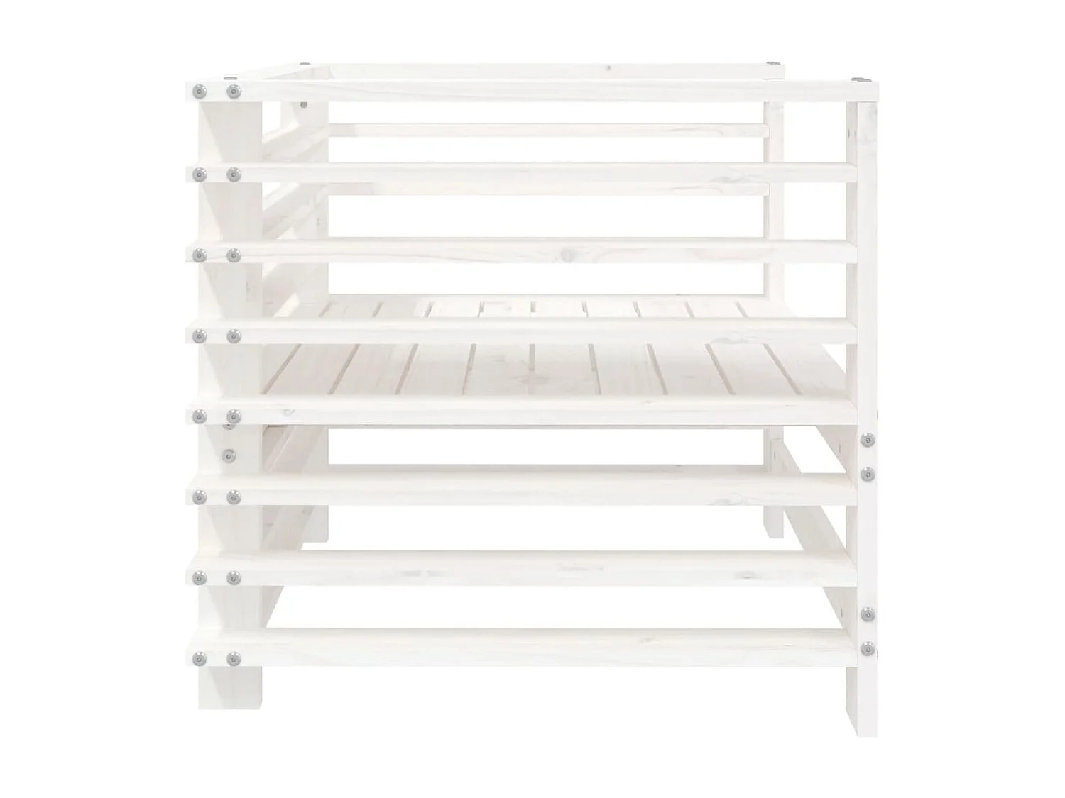 Lot de 2 Chaises de jardin blanc bois massif de pin FR43886