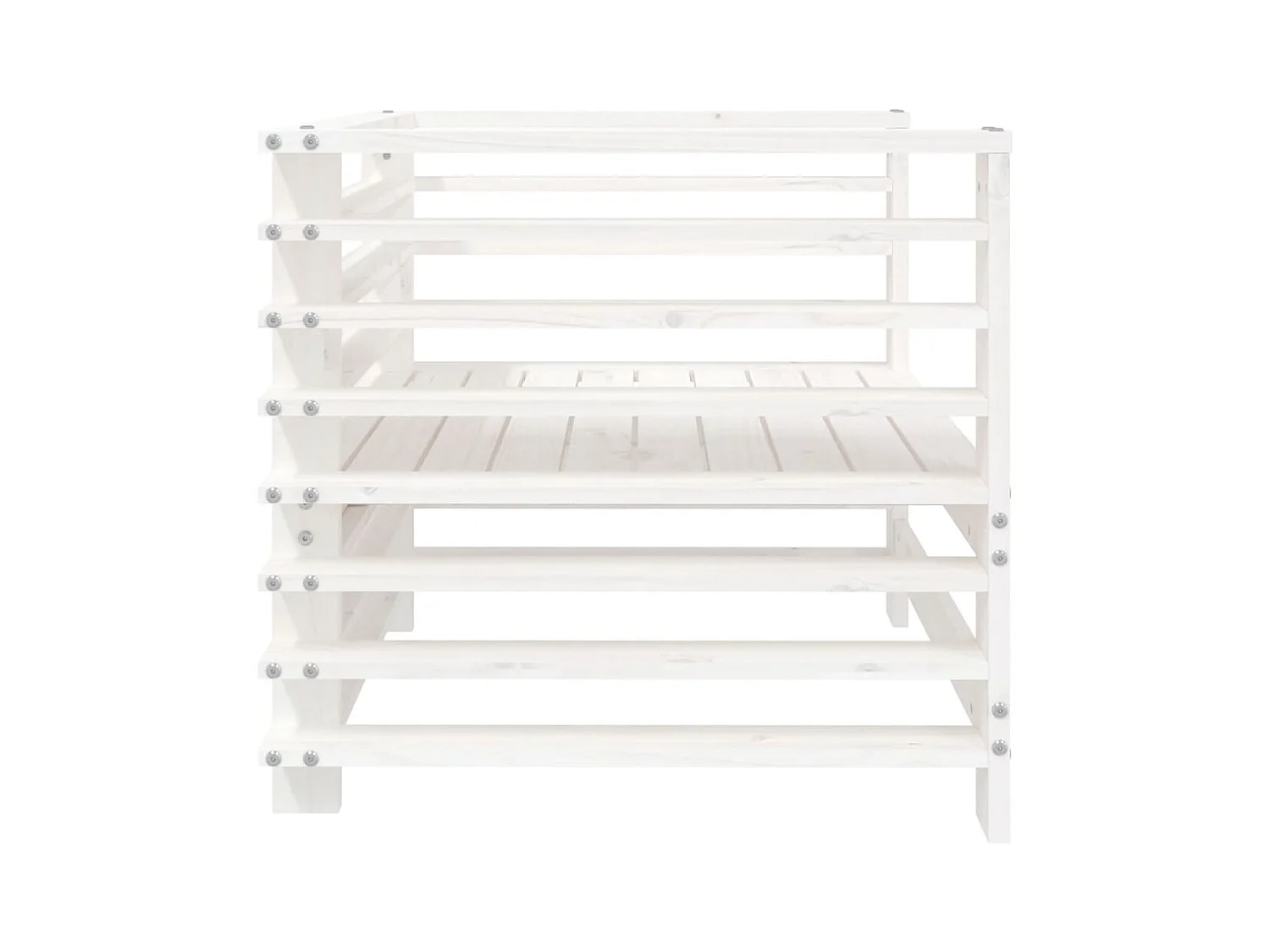 Lot de 2 Chaises de jardin blanc bois massif de pin FR43886