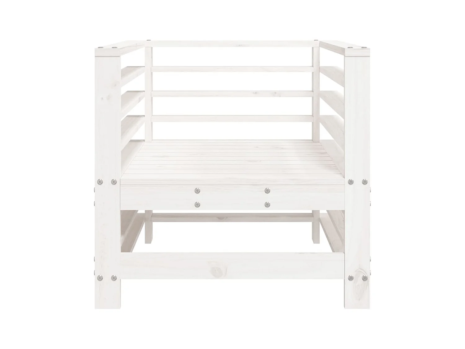 Lot de 2 Chaises de jardin blanc bois massif de pin FR43886