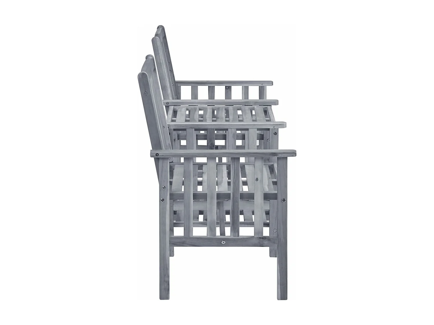 Chaises de jardin avec table à thé et coussins Acacia solide FR45782
