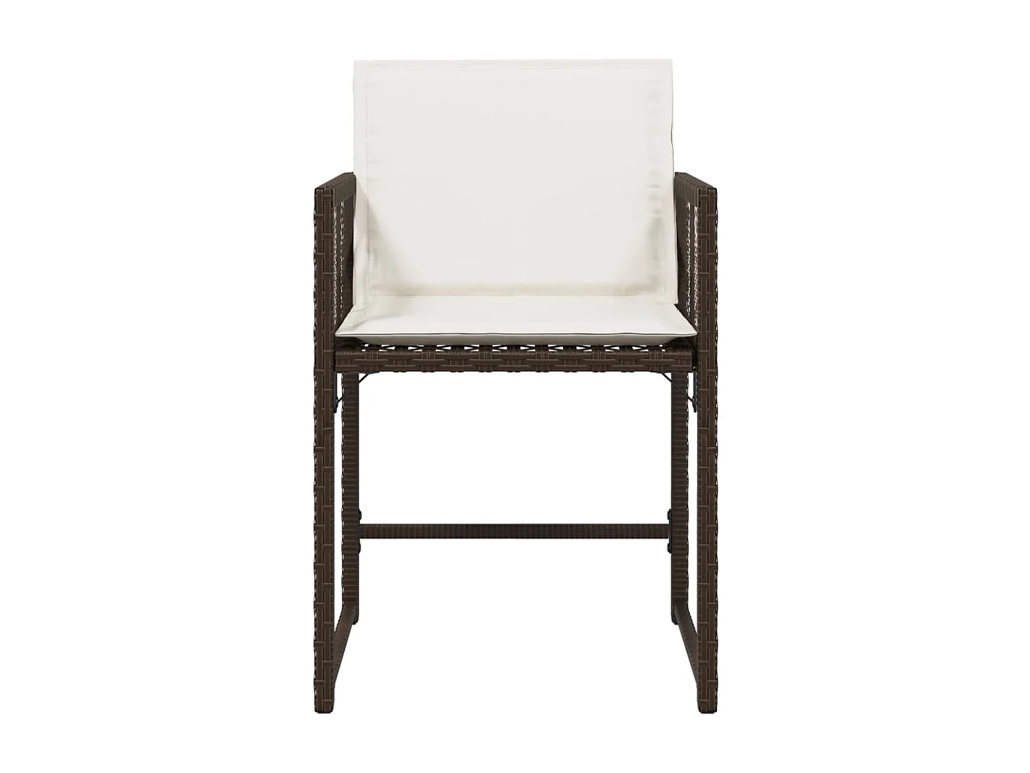 Lot de 4 Chaises de jardin avec coussins marron résine tressée FR760856