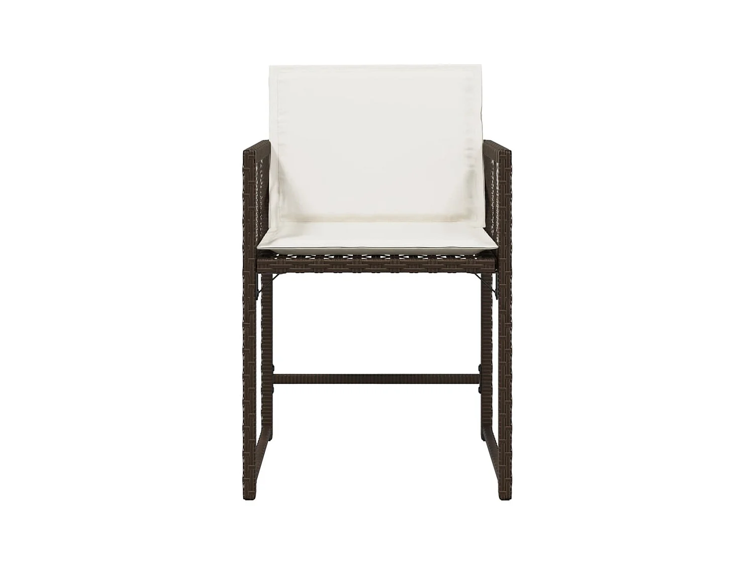 Lot de 4 Chaises de jardin avec coussins marron résine tressée FR760856