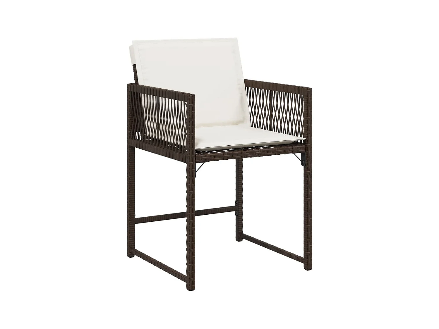 Lot de 4 Chaises de jardin avec coussins marron résine tressée FR760856
