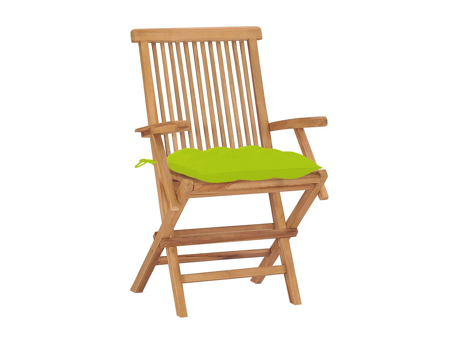 Lot de 2 Chaises de jardin avec coussins vert vif Bois de teck FR757096
