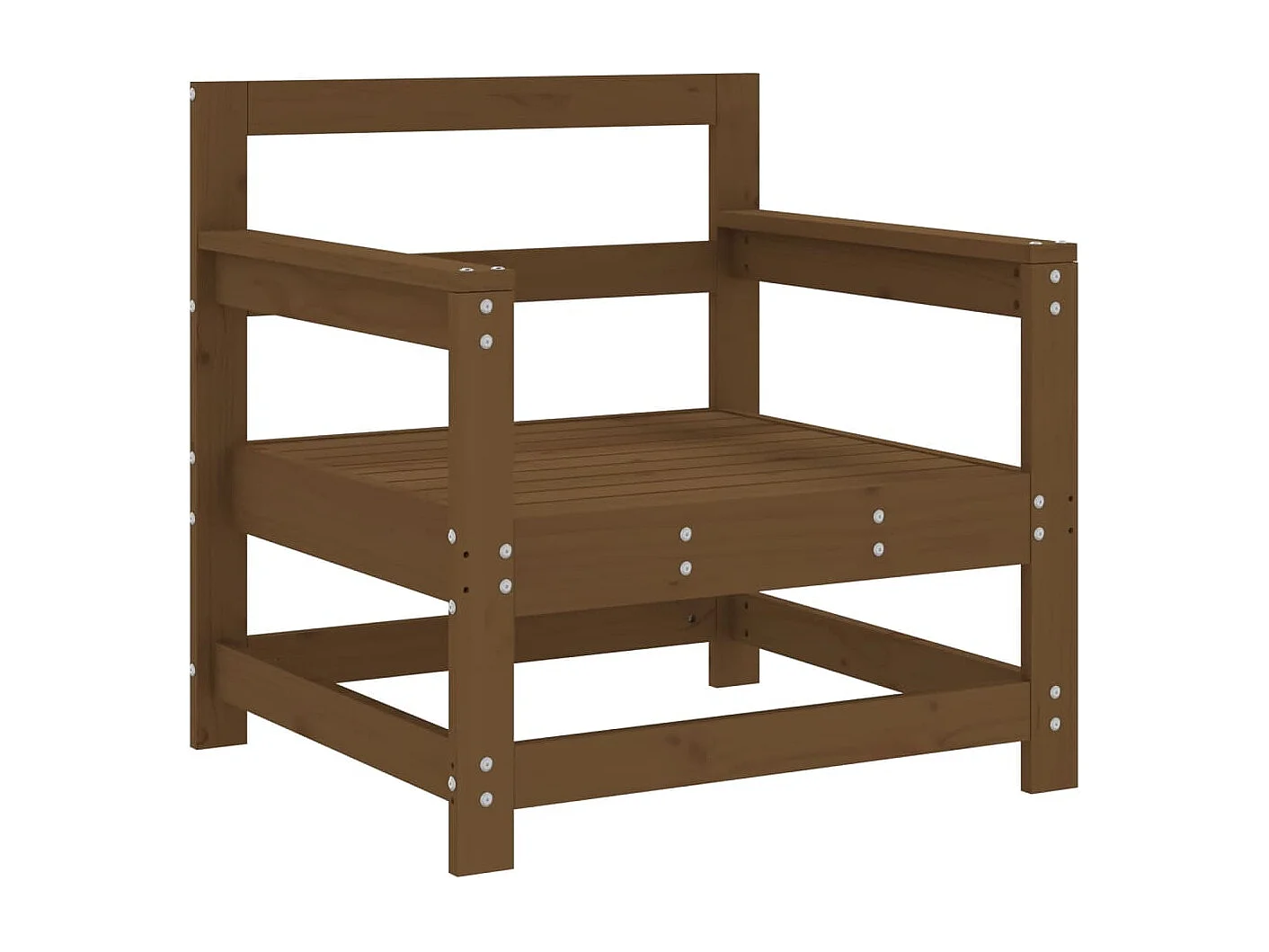 Lot de 2 Chaises de jardin marron miel bois massif de pin FR59227